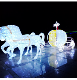 LED Horse with Pumpkin Sculpture Lights  LED Horse with Pumpkin Sculpture Lights